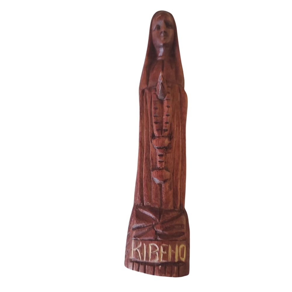 Rwanda Handcrafted Wooden Virgin Mary Carving
